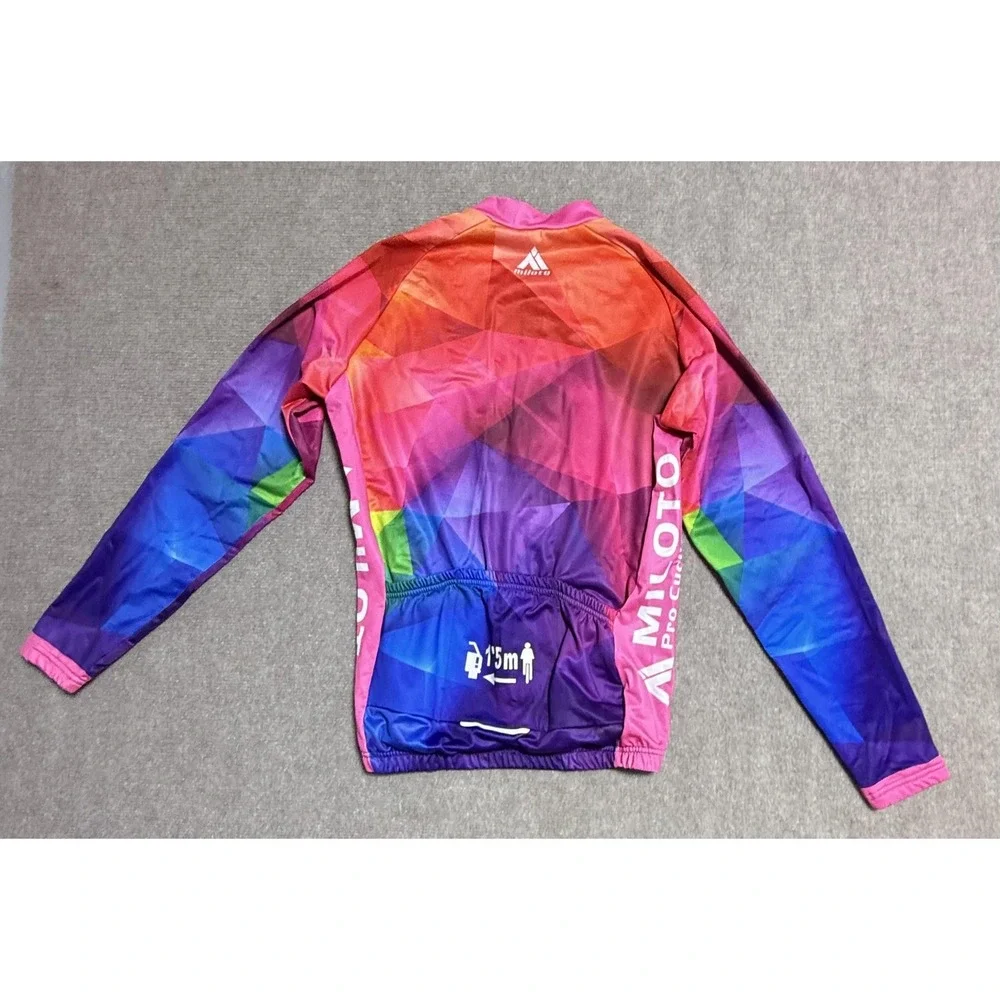 Miloto Cycling Jacket Mens Large Multicolor Pro Cycling Wear Full‎ Zip Polyester